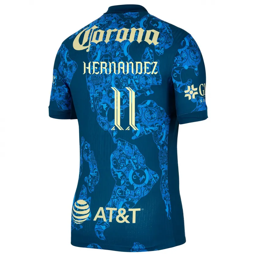 Danxen Mann Montserrat Hernandez #11 Blå Gul Bortetrøye Drakt Trøye 2024/25 Skjorter T-Skjorte