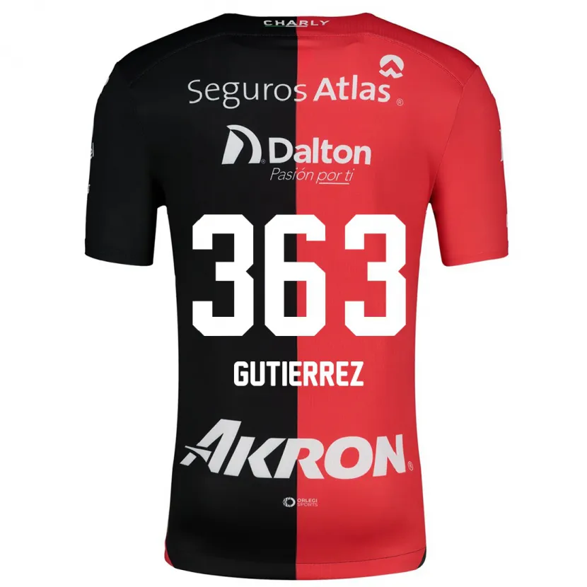 Danxen Dame Orlando Gutiérrez #363 Rød Svart Hjemmetrøye Drakt Trøye 2024/25 Skjorter T-Skjorte