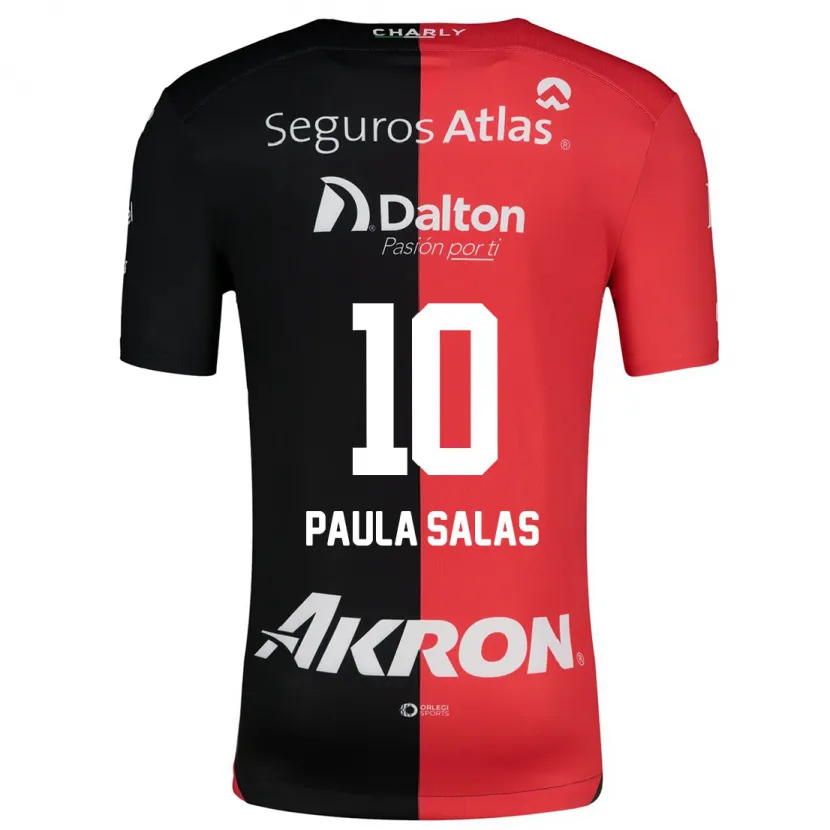 Danxen Dame María Paula Salas #10 Rød Svart Hjemmetrøye Drakt Trøye 2024/25 Skjorter T-Skjorte
