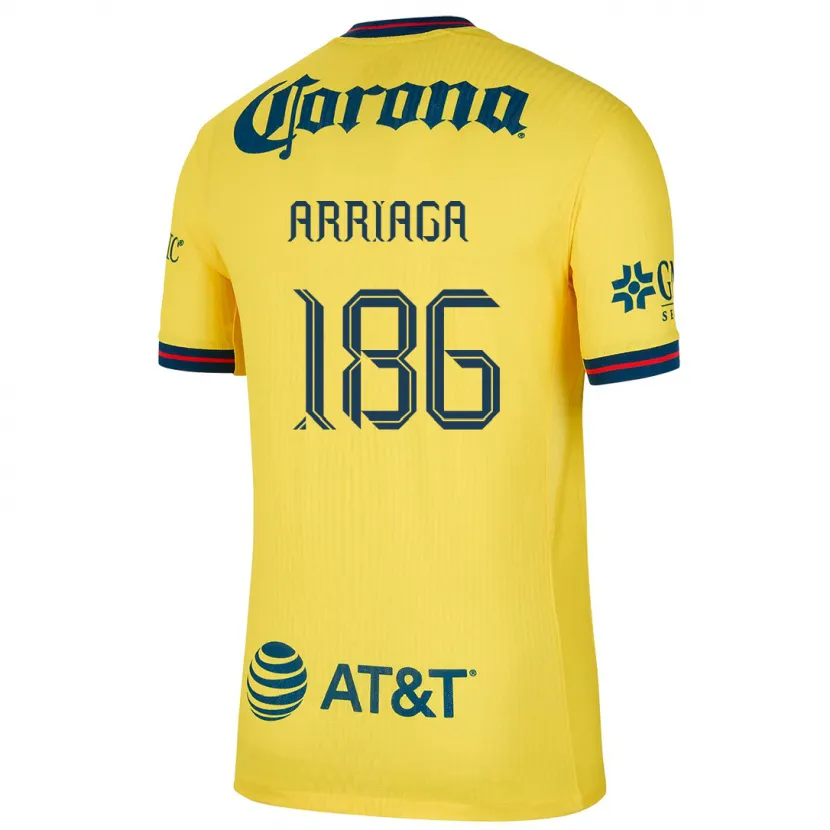 Danxen Dame Diego Arriaga #186 Gul Blå Hjemmetrøye Drakt Trøye 2024/25 Skjorter T-Skjorte