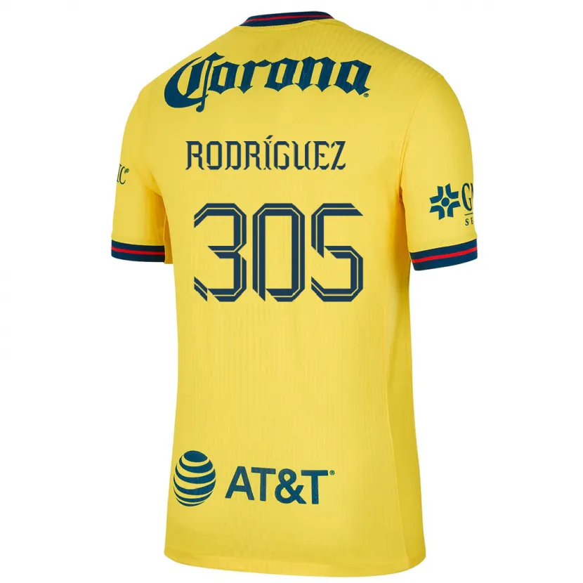 Danxen Dame Bryan Rodríguez #305 Gul Blå Hjemmetrøye Drakt Trøye 2024/25 Skjorter T-Skjorte