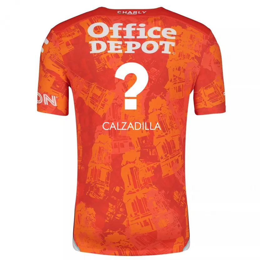 Danxen Dame Luis Calzadilla #0 Oransje Hvit Bortetrøye Drakt Trøye 2024/25 Skjorter T-Skjorte