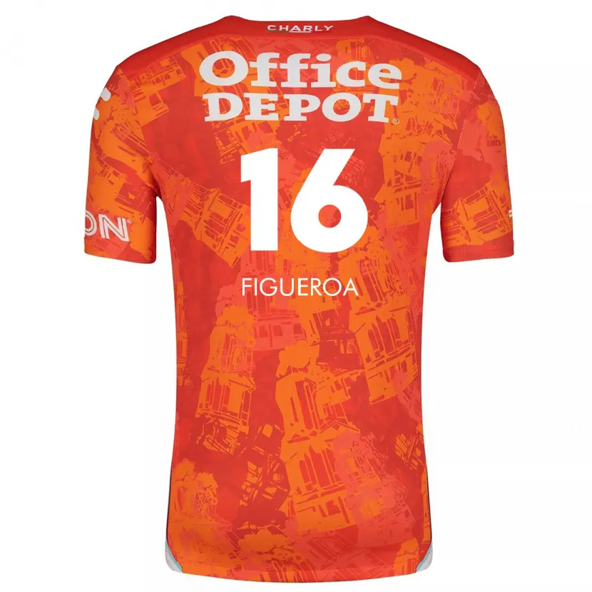 Danxen Dame Antonio Figueroa #16 Oransje Hvit Bortetrøye Drakt Trøye 2024/25 Skjorter T-Skjorte