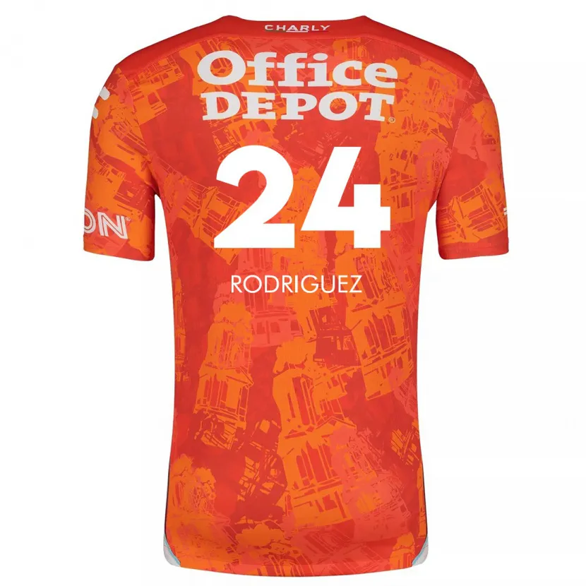 Danxen Dame Luis Rodríguez #24 Oransje Hvit Bortetrøye Drakt Trøye 2024/25 Skjorter T-Skjorte