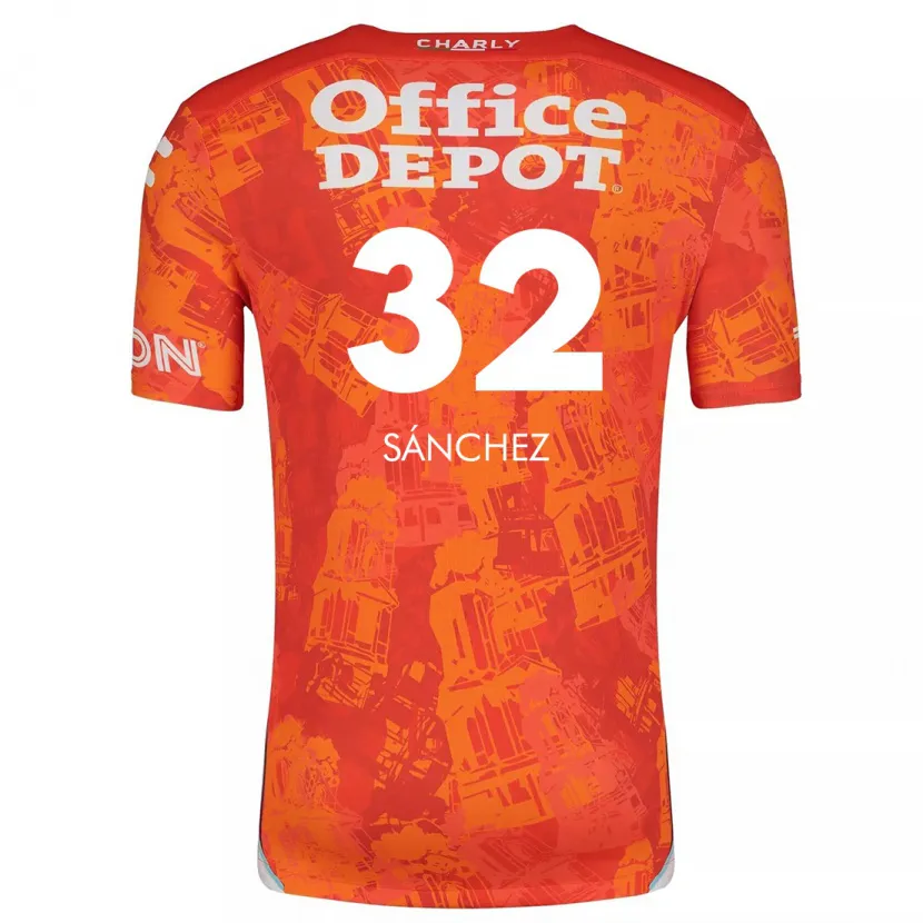 Danxen Dame Carlos Sánchez #32 Oransje Hvit Bortetrøye Drakt Trøye 2024/25 Skjorter T-Skjorte