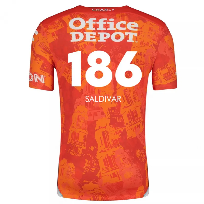 Danxen Dame José Saldívar #186 Oransje Hvit Bortetrøye Drakt Trøye 2024/25 Skjorter T-Skjorte