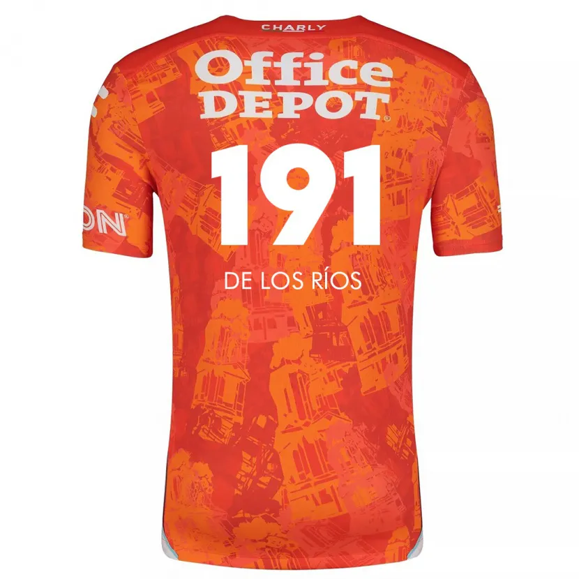 Danxen Dame Sergio De Los Ríos #191 Oransje Hvit Bortetrøye Drakt Trøye 2024/25 Skjorter T-Skjorte