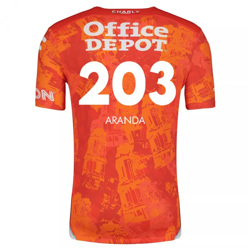 Danxen Dame Juan Aranda #203 Oransje Hvit Bortetrøye Drakt Trøye 2024/25 Skjorter T-Skjorte