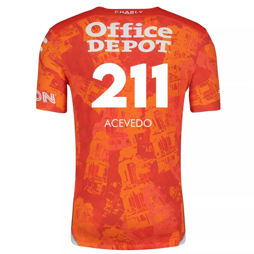 Danxen Dame Gerardo Acevedo #211 Oransje Hvit Bortetrøye Drakt Trøye 2024/25 Skjorter T-Skjorte