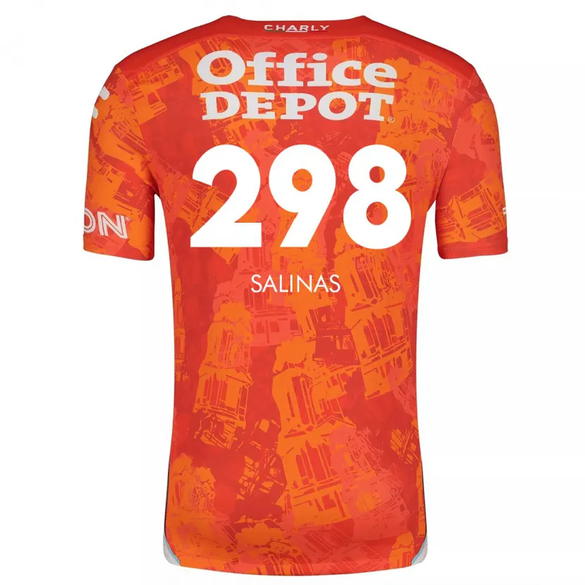 Danxen Dame Jesús Salinas #298 Oransje Hvit Bortetrøye Drakt Trøye 2024/25 Skjorter T-Skjorte
