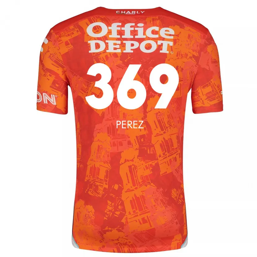 Danxen Dame Santiago Pérez #369 Oransje Hvit Bortetrøye Drakt Trøye 2024/25 Skjorter T-Skjorte