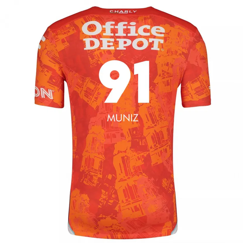 Danxen Dame Brandon Muñiz #91 Oransje Hvit Bortetrøye Drakt Trøye 2024/25 Skjorter T-Skjorte