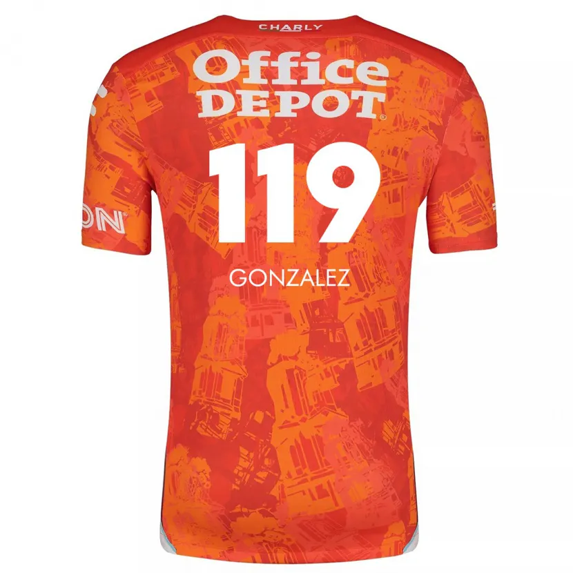 Danxen Dame Juan González #119 Oransje Hvit Bortetrøye Drakt Trøye 2024/25 Skjorter T-Skjorte