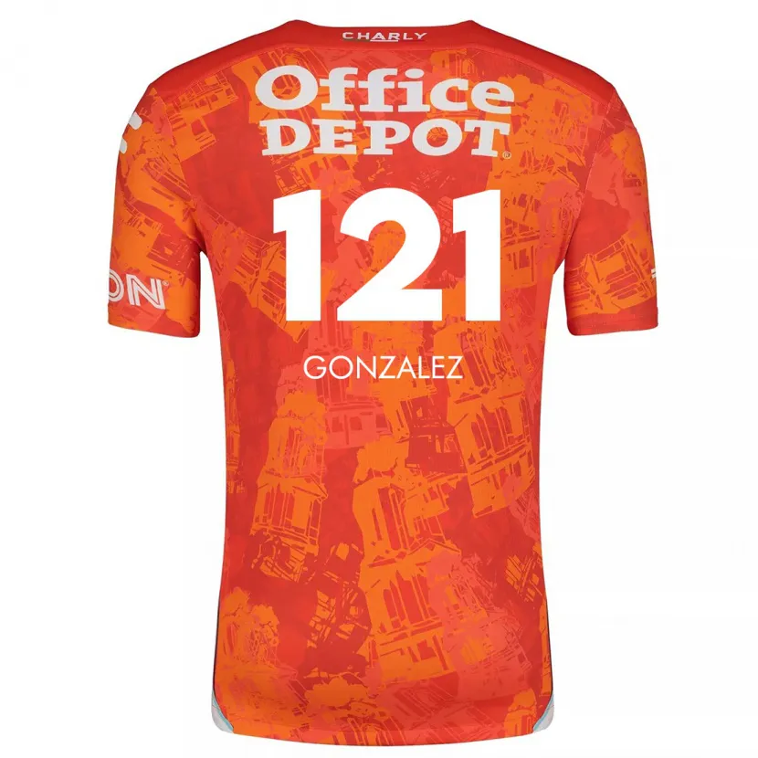 Danxen Dame Cristian González #121 Oransje Hvit Bortetrøye Drakt Trøye 2024/25 Skjorter T-Skjorte