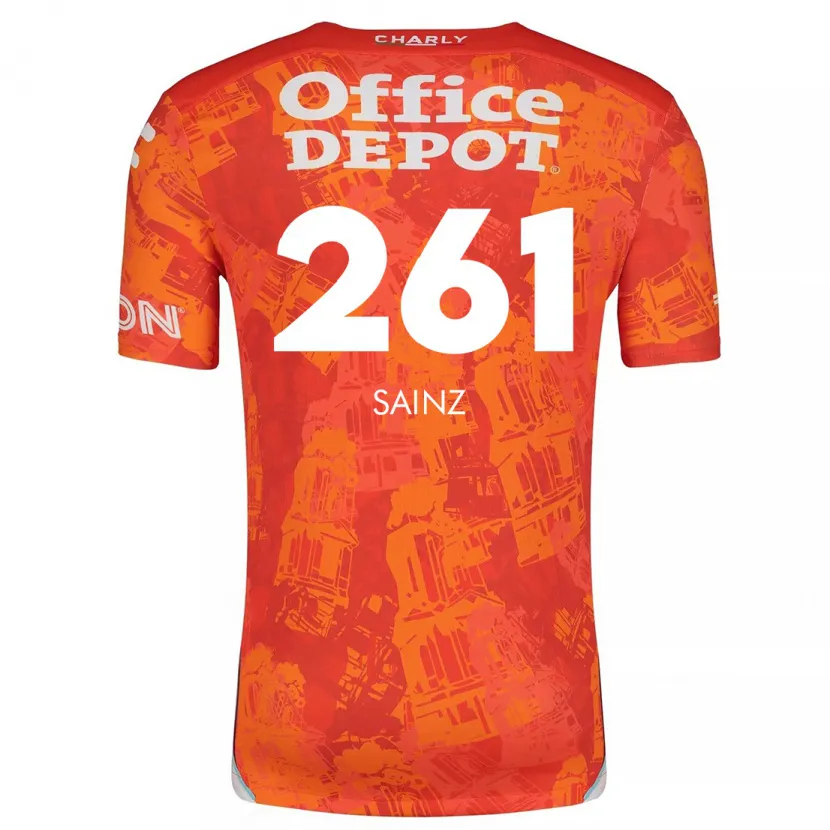 Danxen Dame Diego Sáinz #261 Oransje Hvit Bortetrøye Drakt Trøye 2024/25 Skjorter T-Skjorte