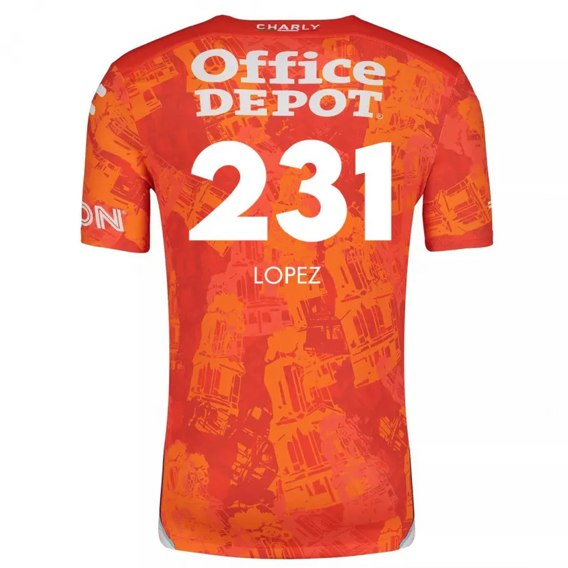 Danxen Dame Víctor López #231 Oransje Hvit Bortetrøye Drakt Trøye 2024/25 Skjorter T-Skjorte