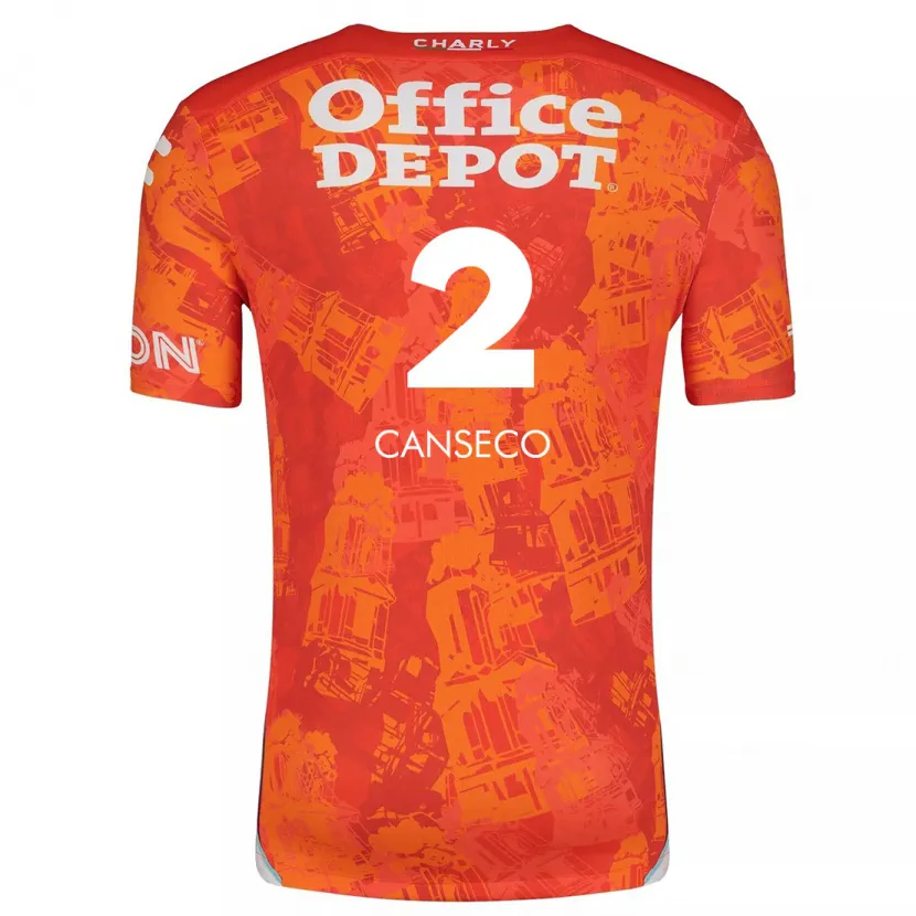 Danxen Dame Fernanda Canseco #2 Oransje Hvit Bortetrøye Drakt Trøye 2024/25 Skjorter T-Skjorte