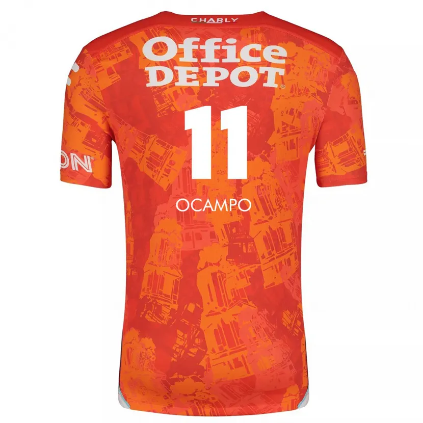 Danxen Dame Mónica Ocampo #11 Oransje Hvit Bortetrøye Drakt Trøye 2024/25 Skjorter T-Skjorte