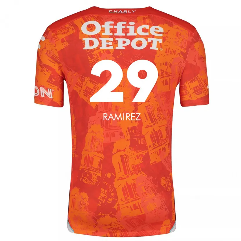 Danxen Dame Elliana Ramirez #29 Oransje Hvit Bortetrøye Drakt Trøye 2024/25 Skjorter T-Skjorte