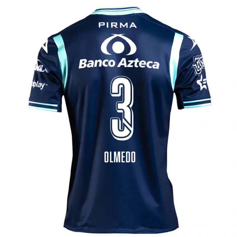 Danxen Dame Sebastián Olmedo #3 Marineblå Bortetrøye Drakt Trøye 2024/25 Skjorter T-Skjorte