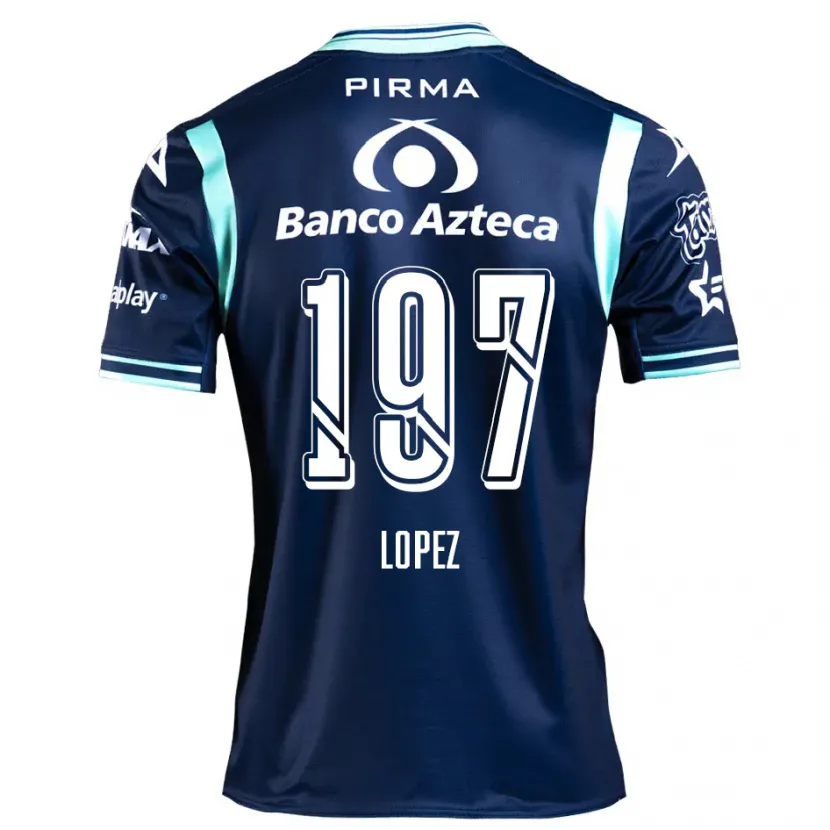 Danxen Dame Sebastián López #197 Marineblå Bortetrøye Drakt Trøye 2024/25 Skjorter T-Skjorte