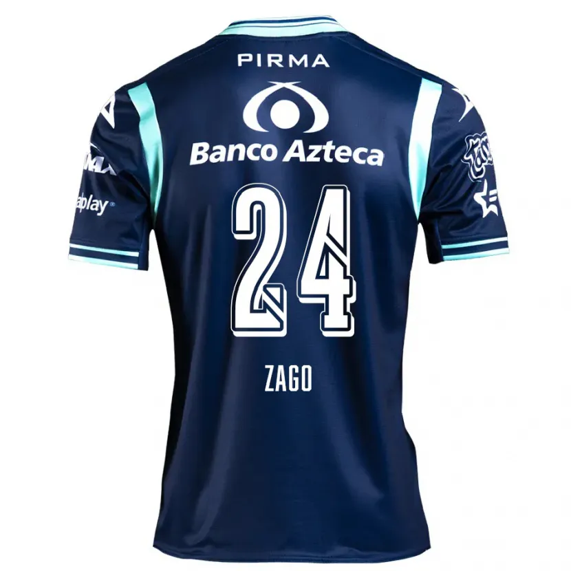 Danxen Dame Diego Zago #24 Marineblå Bortetrøye Drakt Trøye 2024/25 Skjorter T-Skjorte