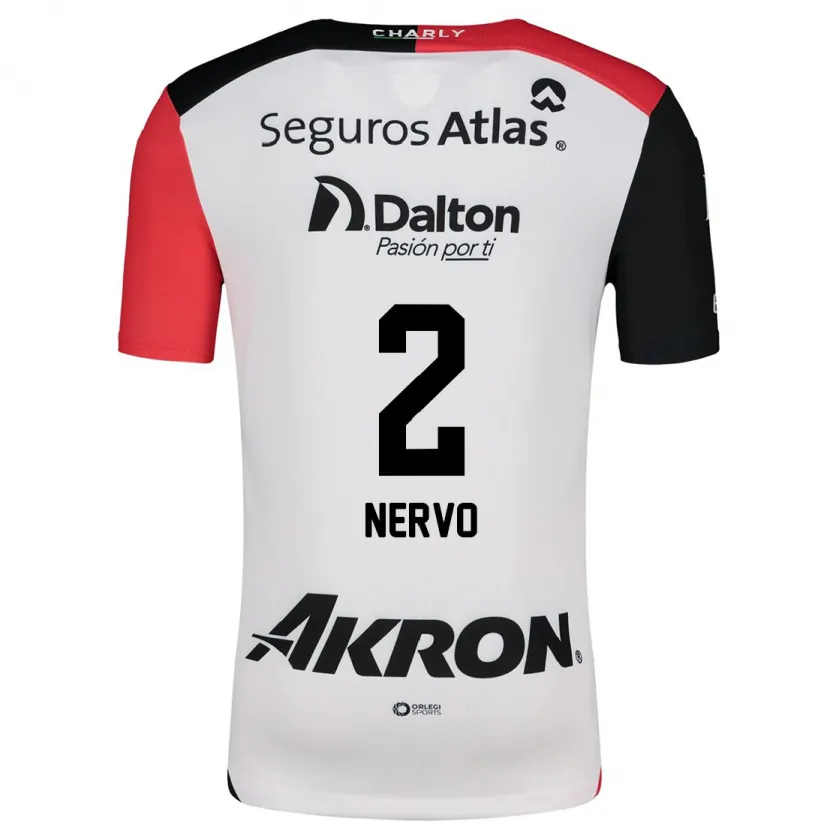 Danxen Dame Hugo Nervo #2 Hvit Rød Svart Bortetrøye Drakt Trøye 2024/25 Skjorter T-Skjorte