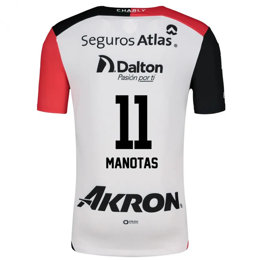 Danxen Dame Mauro Manotas #11 Hvit Rød Svart Bortetrøye Drakt Trøye 2024/25 Skjorter T-Skjorte