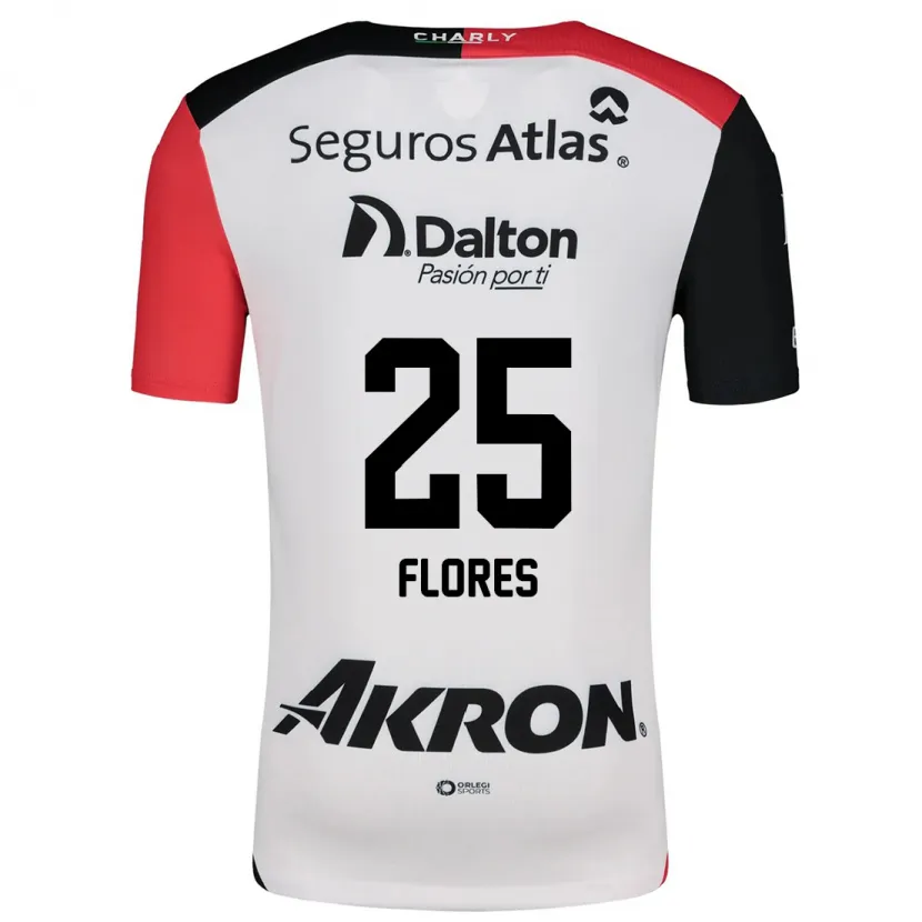 Danxen Dame Leonardo Flores #25 Hvit Rød Svart Bortetrøye Drakt Trøye 2024/25 Skjorter T-Skjorte
