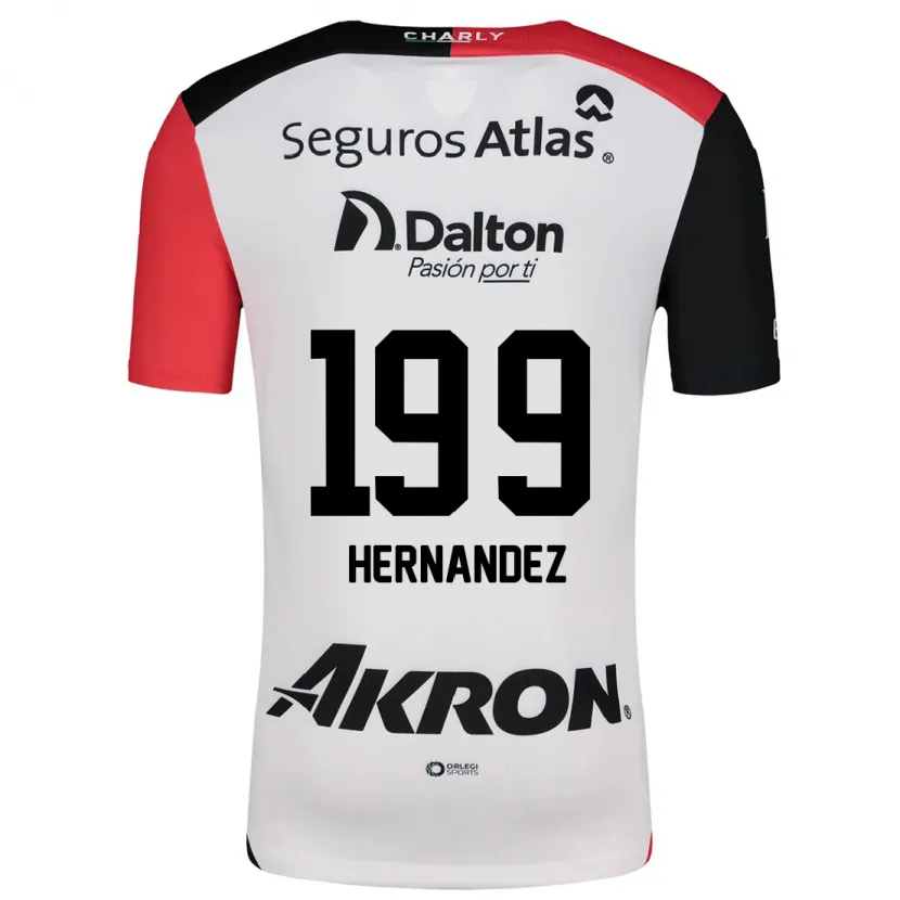 Danxen Dame Sergio Hernández #199 Hvit Rød Svart Bortetrøye Drakt Trøye 2024/25 Skjorter T-Skjorte
