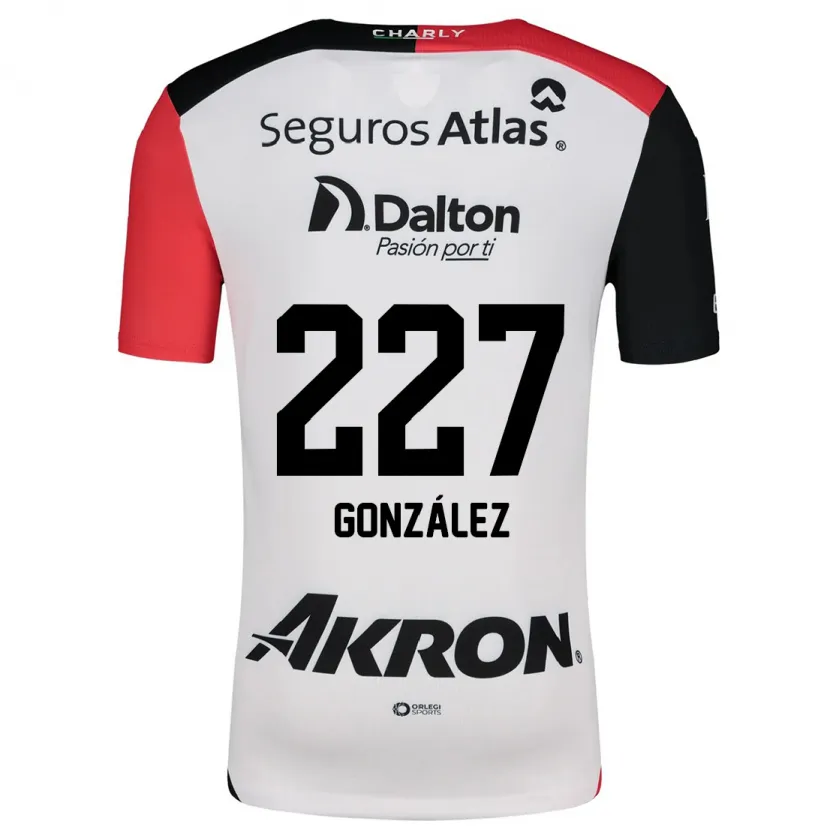 Danxen Dame Rodolfo González #227 Hvit Rød Svart Bortetrøye Drakt Trøye 2024/25 Skjorter T-Skjorte