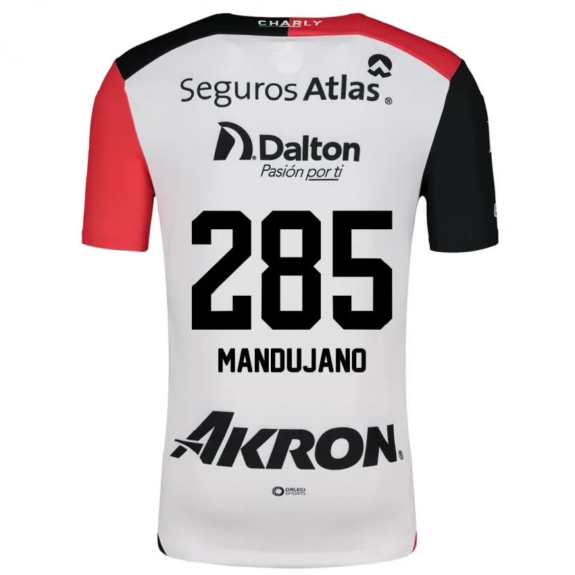 Danxen Dame Sebastián Mandujano #285 Hvit Rød Svart Bortetrøye Drakt Trøye 2024/25 Skjorter T-Skjorte