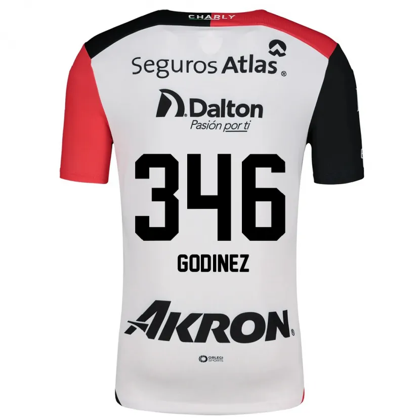 Danxen Dame Olmo Godínez #346 Hvit Rød Svart Bortetrøye Drakt Trøye 2024/25 Skjorter T-Skjorte