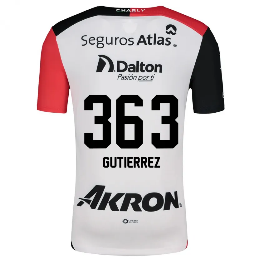 Danxen Dame Orlando Gutiérrez #363 Hvit Rød Svart Bortetrøye Drakt Trøye 2024/25 Skjorter T-Skjorte