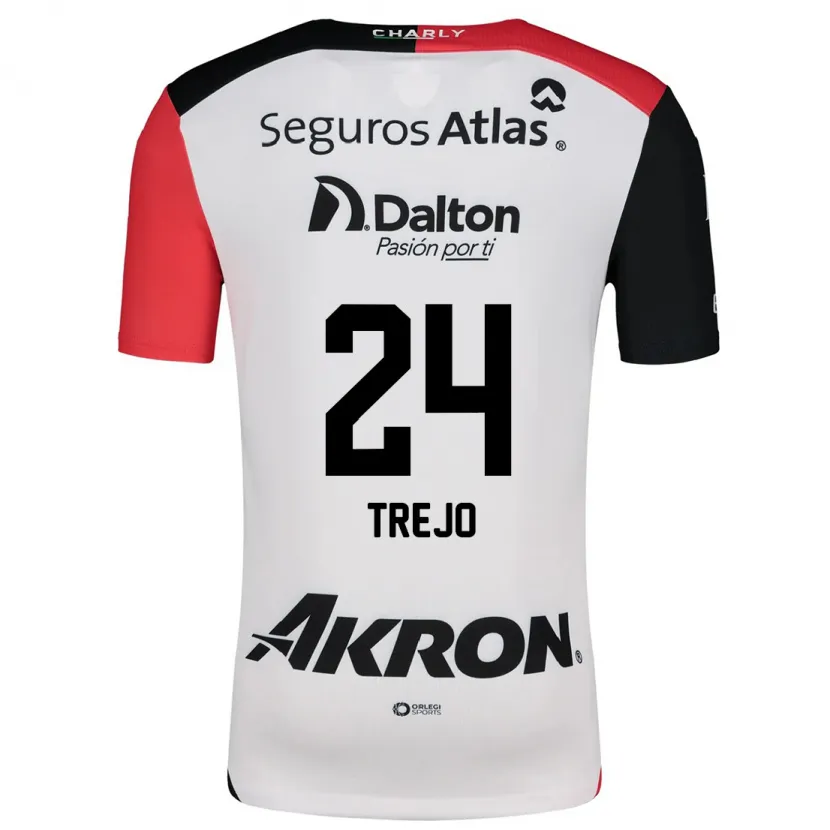 Danxen Dame Christopher Trejo #24 Hvit Rød Svart Bortetrøye Drakt Trøye 2024/25 Skjorter T-Skjorte