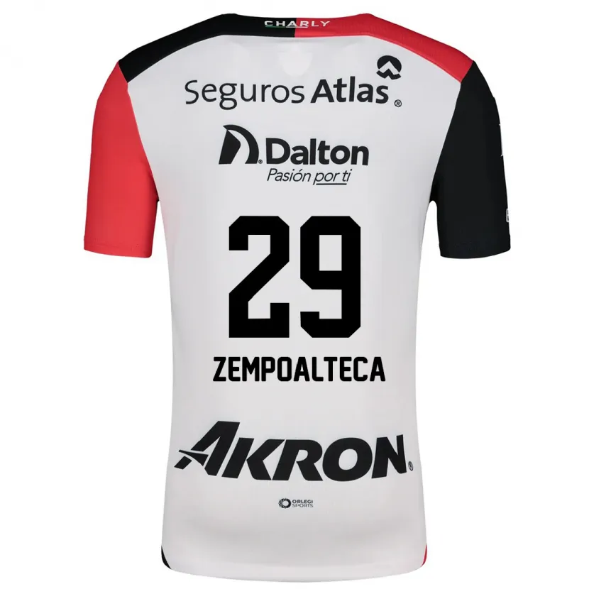 Danxen Dame Karla Zempoalteca #29 Hvit Rød Svart Bortetrøye Drakt Trøye 2024/25 Skjorter T-Skjorte
