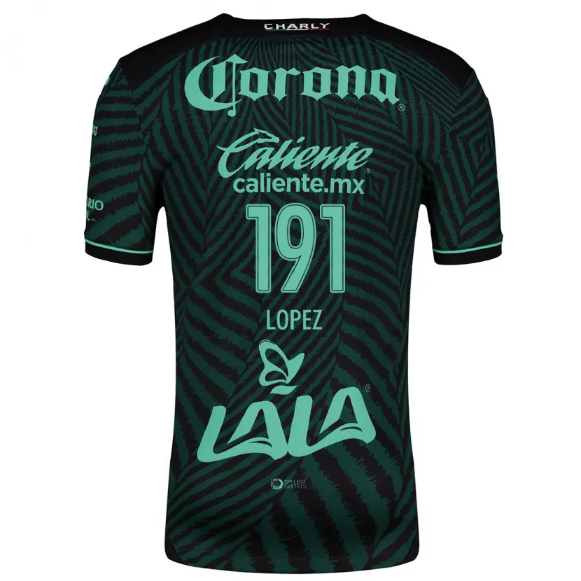 Danxen Dame Carlos López #191 Svart Grønn Bortetrøye Drakt Trøye 2024/25 Skjorter T-Skjorte