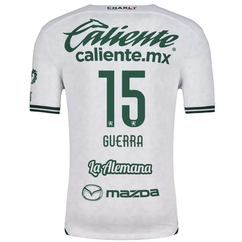 Danxen Dame Edgar Guerra #15 Hvit Grønn Bortetrøye Drakt Trøye 2024/25 Skjorter T-Skjorte