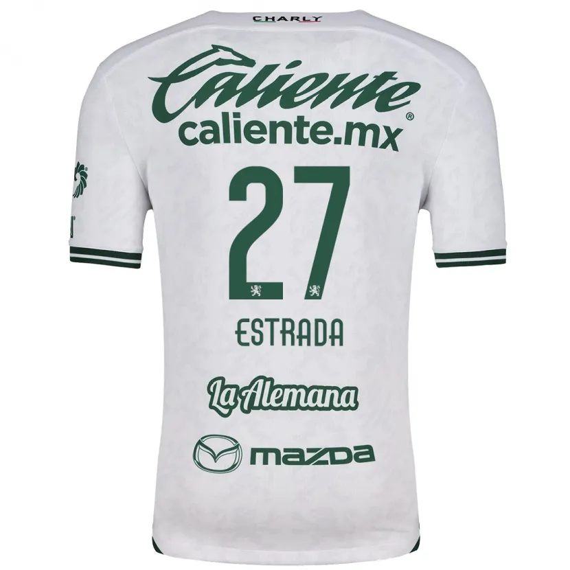 Danxen Dame Ángel Estrada #27 Hvit Grønn Bortetrøye Drakt Trøye 2024/25 Skjorter T-Skjorte