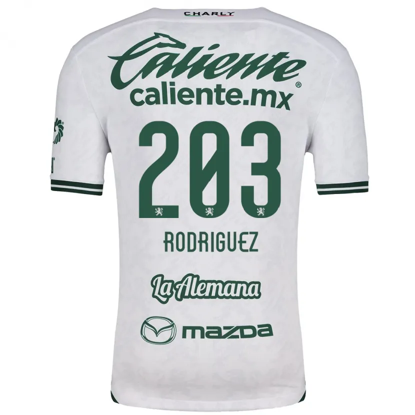 Danxen Dame César Rodríguez #203 Hvit Grønn Bortetrøye Drakt Trøye 2024/25 Skjorter T-Skjorte