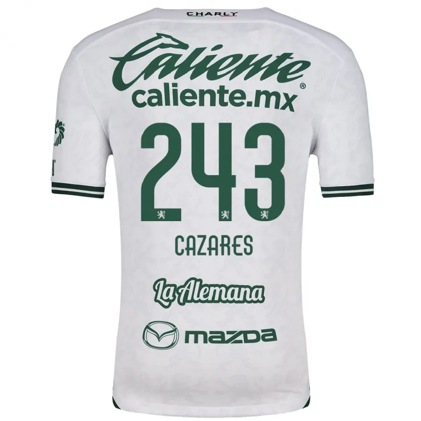 Danxen Dame Juan Cázares #243 Hvit Grønn Bortetrøye Drakt Trøye 2024/25 Skjorter T-Skjorte