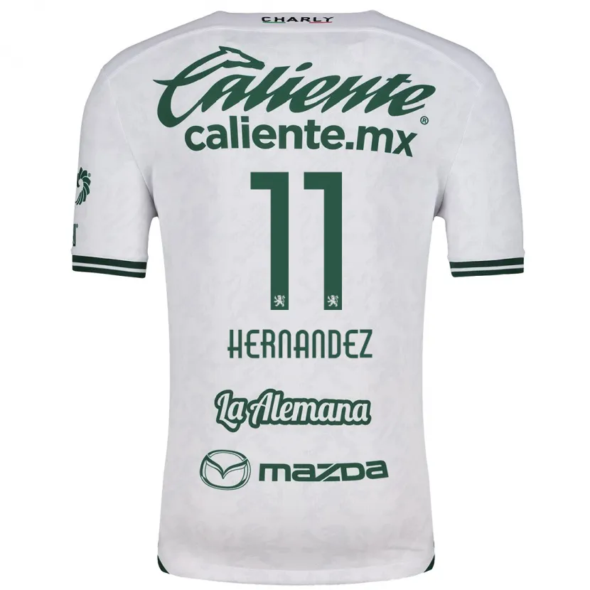 Danxen Dame Elías Hernández #11 Hvit Grønn Bortetrøye Drakt Trøye 2024/25 Skjorter T-Skjorte