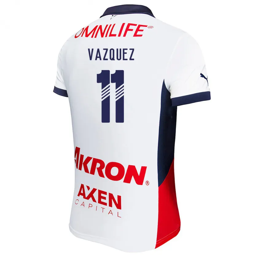 Danxen Dame Anette Vázquez #11 Hvit Rød Blå Bortetrøye Drakt Trøye 2024/25 Skjorter T-Skjorte