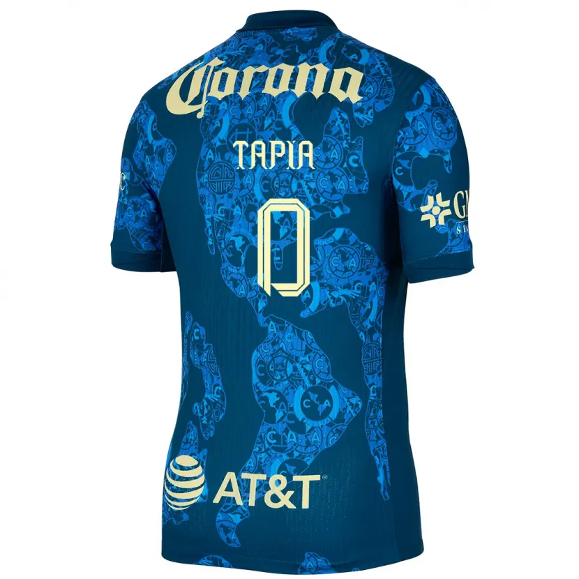 Danxen Dame Leonardo Tapia #0 Blå Gul Bortetrøye Drakt Trøye 2024/25 Skjorter T-Skjorte