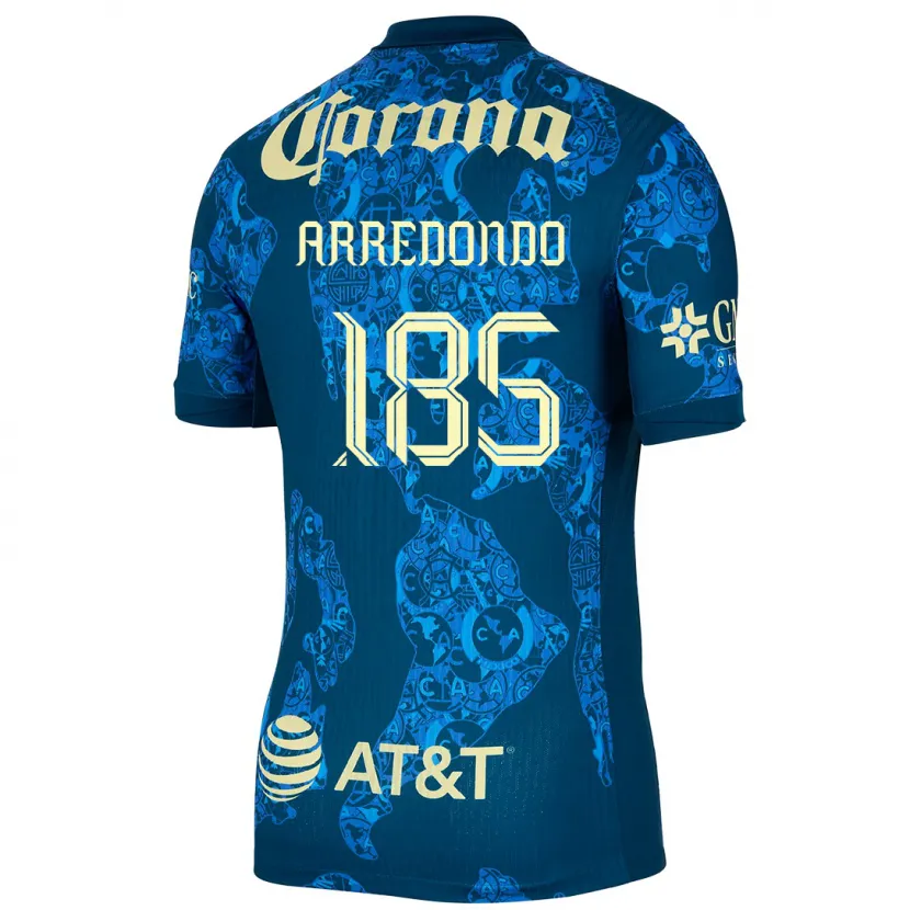 Danxen Dame Aarón Arredondo #185 Blå Gul Bortetrøye Drakt Trøye 2024/25 Skjorter T-Skjorte