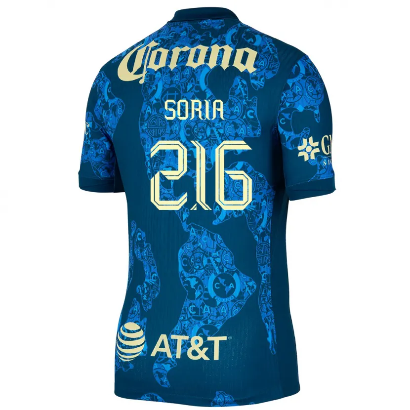 Danxen Dame Emiliano Soria #216 Blå Gul Bortetrøye Drakt Trøye 2024/25 Skjorter T-Skjorte