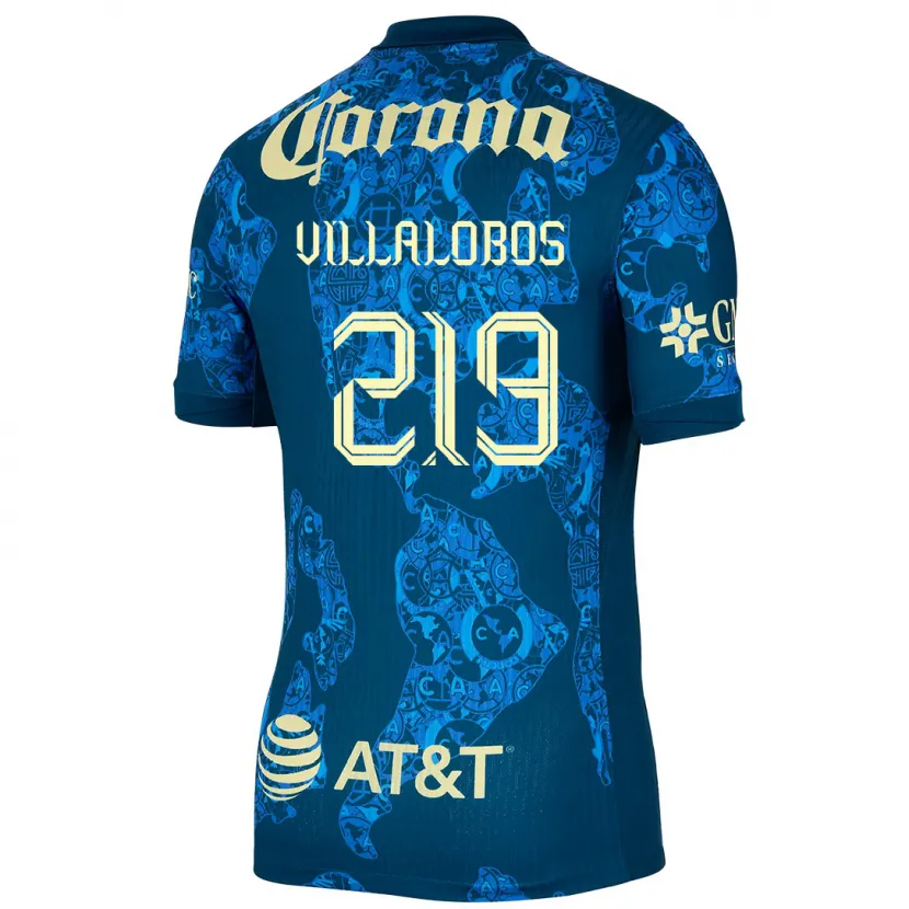 Danxen Dame Patricio Villalobos #219 Blå Gul Bortetrøye Drakt Trøye 2024/25 Skjorter T-Skjorte