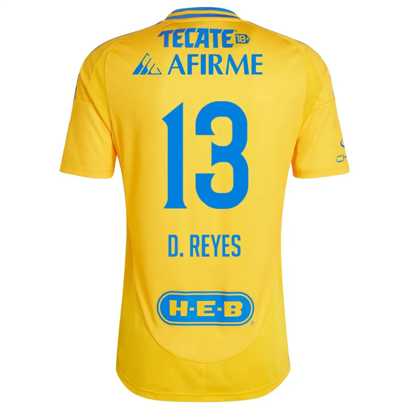 Danxen Barn Diego Reyes #13 Gull Gul Hjemmetrøye Drakt Trøye 2024/25 Skjorter T-Skjorte