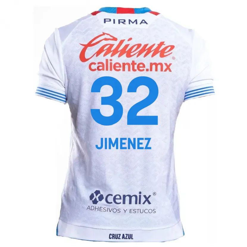 Danxen Barn Cristian Jiménez #32 Hvit Blå Bortetrøye Drakt Trøye 2024/25 Skjorter T-Skjorte