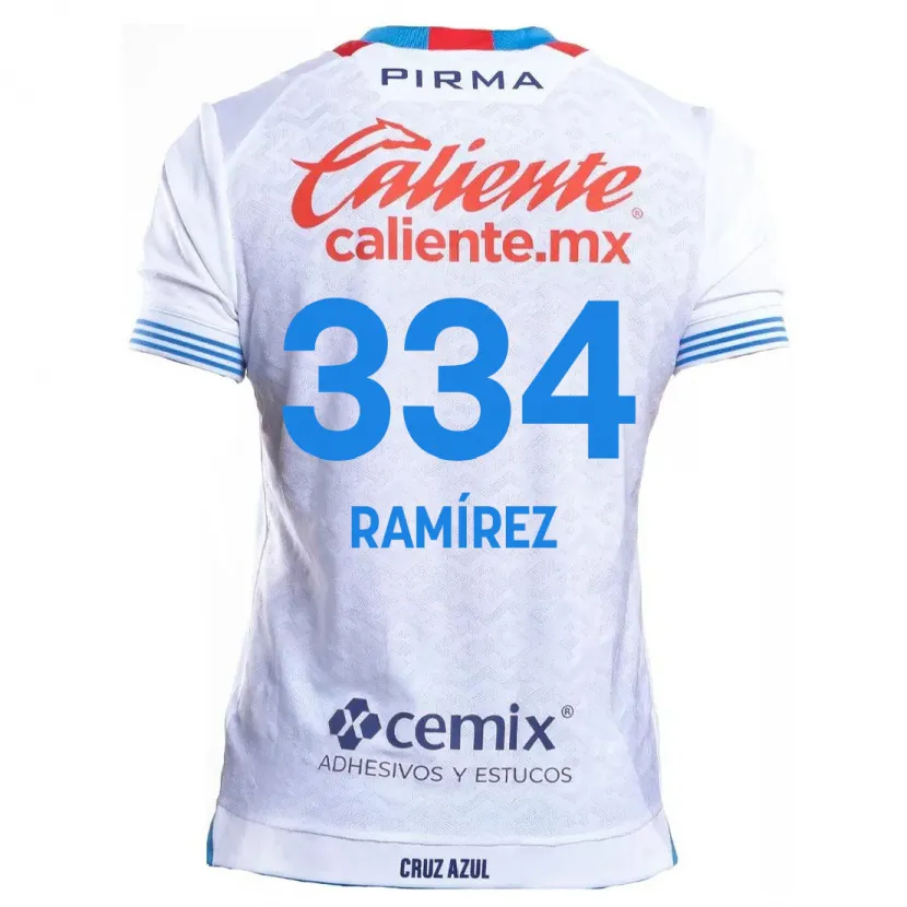 Danxen Barn Mauricio Ramírez #334 Hvit Blå Bortetrøye Drakt Trøye 2024/25 Skjorter T-Skjorte